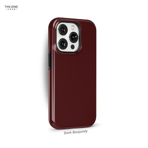 Dark Burgundy Phone Case for iPhone 16 15 14 13 12 11 Pro Max, Samsung Galaxy S24 S23, Google Pixel – Solid Color Minimalist Case | SCG-SC01