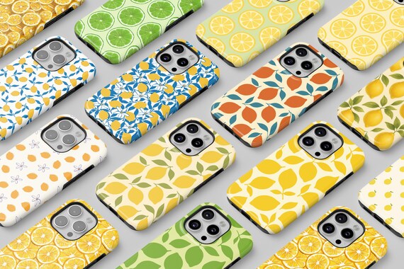 Lemon Patterns Phone Case : Fresh Fruit Pattern Summer Case - for iPhone, Samsung and Google | FUN-FV17