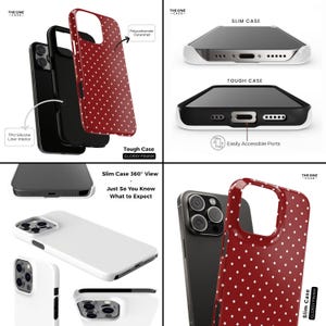 Cherry Red Polka Dot Phone Case for iPhone 16 15 14 13 12 Pro Max ...