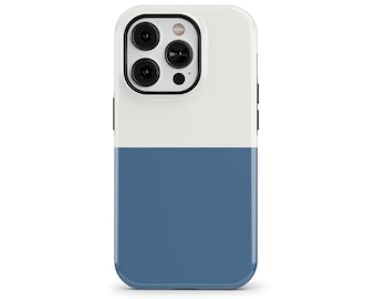 Steel Blue and Cream Phone Case for iPhone 17 16e 15 14 13 Pro Max, Samsung Galaxy S25 S21, Google Pixel 10 9 – Dual Color Case | SCG-DC09