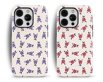 Wildflowers Phone Case for iPhone 16 15 14 13 12 11 Pro Max, Samsung Galaxy S24 S23, Google Pixel – Cute Red Purple Floral Case | FFP-WF21