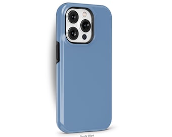 Dusty Blue Phone Case for iPhone 16 15 14 13 12 11 10 Pro Max, Samsung Galaxy S24 S23, Google Pixel – Solid Color Minimalist Case | SCG-SC11
