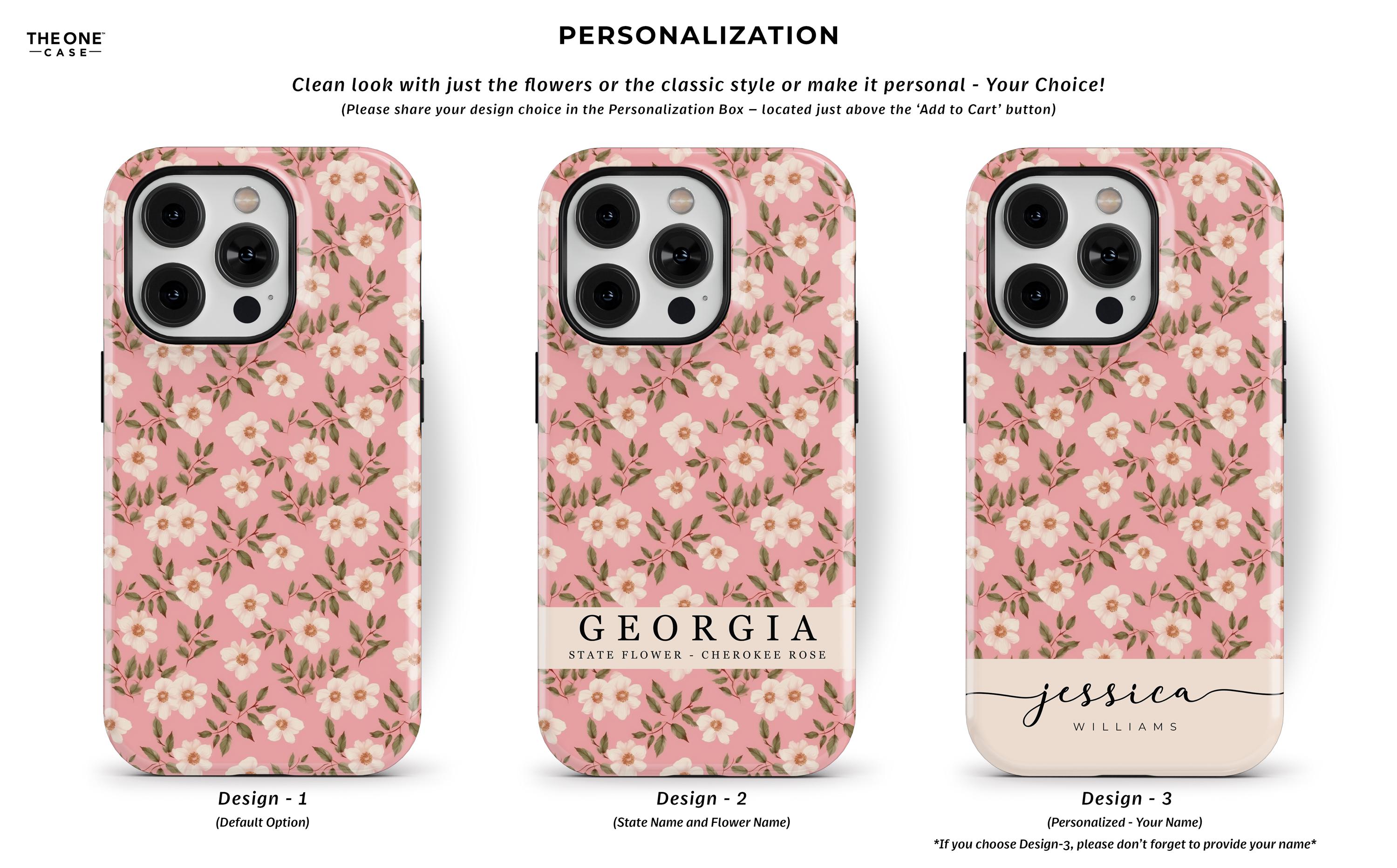 Georgia State Flower Cherokee Rose Phone Case for iPhone 16 15 14
