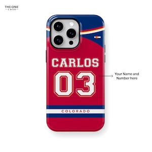 Colorado State Flag Jersey Phone Case for iPhone, Samsung Galaxy, Google Pixel - Personalized | Custom Name and Number, Sports Fan Gift