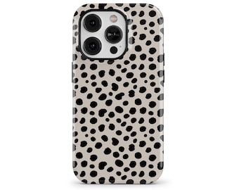 Dots Beige Phone Case for iPhone 17 16e 15 14 13 12 Pro Max, Samsung Galaxy S24 S23, Google Pixel 10, 9, 8 – Modern Dots Pattern | PCM-PD20