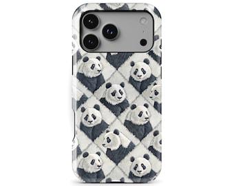 Cute Panda Phone Case for iPhone 17 16 15 14 13 11 Pro Max, Samsung Galaxy S25 S24 S23, Google Pixel 10 9 - Kawaii Animal Pattern | PWP-AN10