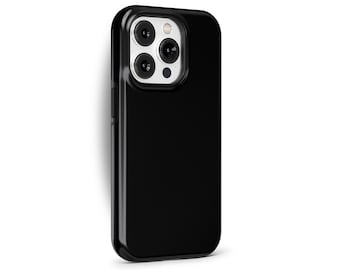 True Black Color Minimalist Phone Case for iPhone 17 16e 15 14 13 12 11 Pro Max, Samsung Galaxy S26 S25 S23, Google Pixel 10 9 8 | SCG-SC61