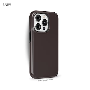 Dark Chocolate Brown Phone Case for iPhone 16 15 14 13 12 11 Pro Max, Samsung Galaxy, Google Pixel – Solid Color Minimalist Case | SCG-SC02