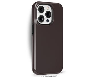 Dark Chocolate Brown Phone Case for iPhone 16 15 14 13 12 11 Pro Max, Samsung Galaxy, Google Pixel – Solid Color Minimalist Case | SCG-SC02