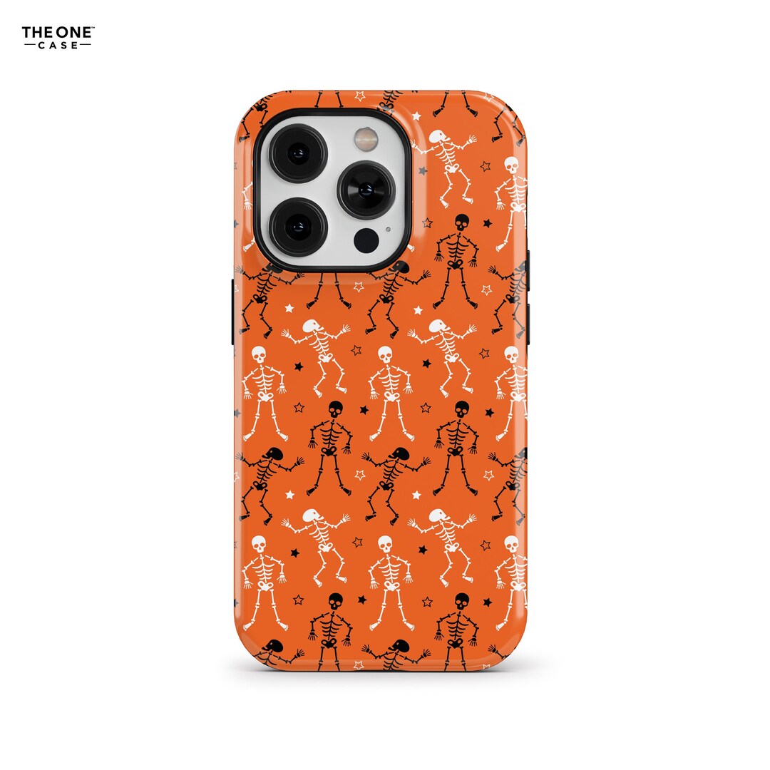 Spooky Cute Dancing Skeletons Halloween Phone Case for iPhone 17 16e 15 ...