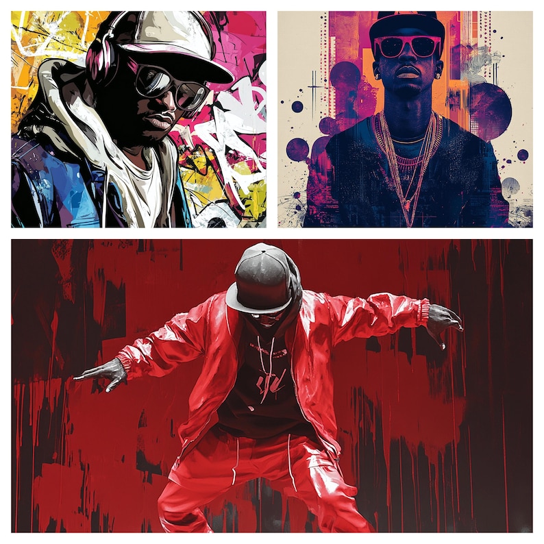 Rap Video Graphics 50 Hip Hop Rap Illustrations: PNG Clipart Graphics (commercial Use ...