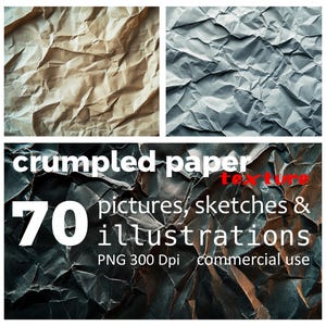 70 illustrazioni e immagini PNG di sfondo con texture di carta stropicciata, tema grunge astratto Usa il download digitale istantaneo