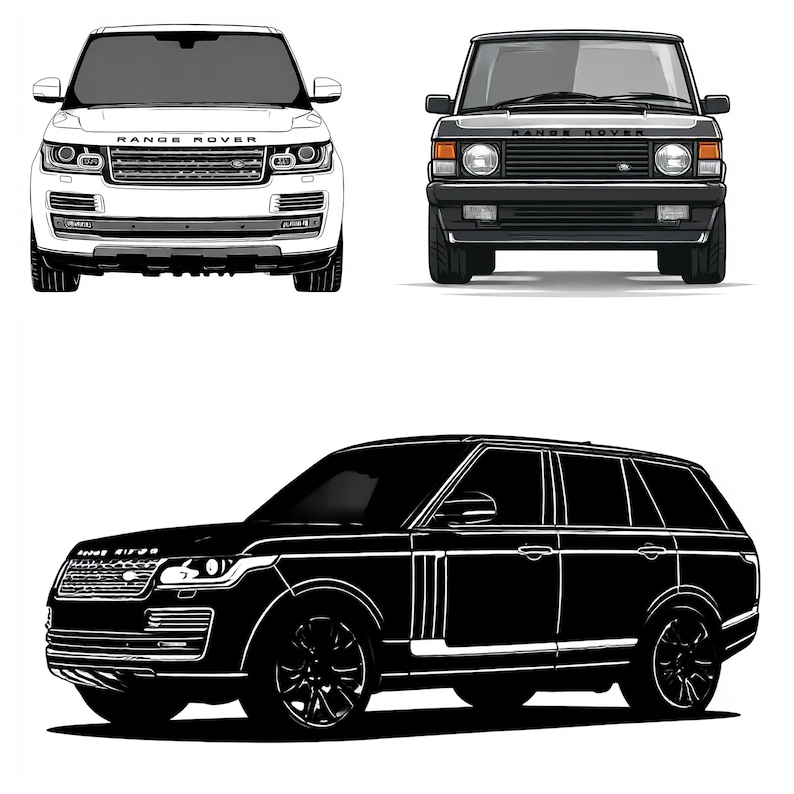 Range Rover Png Drawing Range Rover Clipart: Car Truck Vector Illustrations (PNG Digital ...
