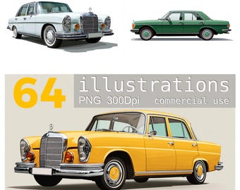 ヴィンテージ メルセデス ベンツ カー クリップアート: 64 枚の PNG