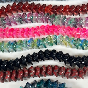 12X10mm Large Czech Glass Bell Flower Beads Cups 3 Petal Turquoise Red Picasso Jet Metallic Blue Green Yellow Marea Mauve Hot Pink 12 or 25