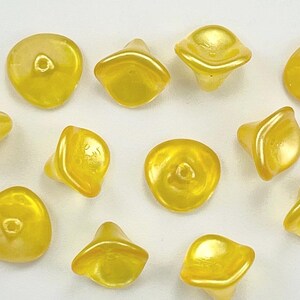 12X10mm 6x8mm Czech Glass Flower Cups Buttercup Yellow Satin Magenta Fuchsia Pink Lemon Raspberry Sorbet Flower Cup Beads CHOOSE COLOR & AMT image 6
