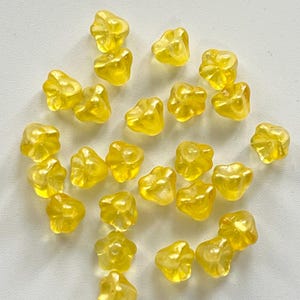 12X10mm 6x8mm Czech Glass Flower Cups Buttercup Yellow Satin Magenta Fuchsia Pink Lemon Raspberry Sorbet Flower Cup Beads CHOOSE COLOR & AMT 25 6x8 Satin Butter