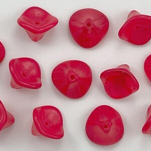 12X10mm 6x8mm Czech Glass Flower Cups Buttercup Yellow Satin Magenta Fuchsia Pink Lemon Raspberry Sorbet Flower Cup Beads CHOOSE COLOR & AMT image 9