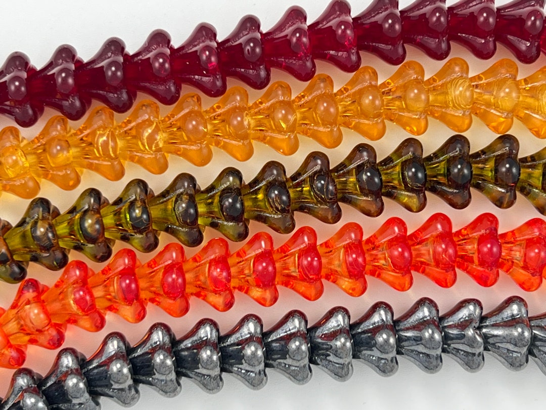 11x13mm Czech Glass Large Flower Cup Beads Bell Flowers Cups