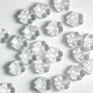 9mm Crystal Clear Czech Glass Daisy Beads Flower Bead Transparent Daisies Discs Spring Summer Flowers Garden Jewelry Bracelets Crafts 25
