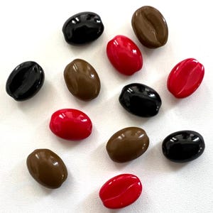 Czech Glass Coffee Bean Beads 11x8mm Opaque Jet Red Brown Metallic Green Silver Gold Red Brown Vintage Beads Food & Drink CHOOSE Color/Mix 12-MIX  CBMX1