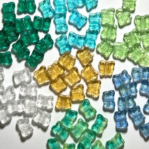 12X8mm Czech Glass Butterfly Beads Aqua Peridot Green Sapphire Blue Crystal Emerald Topaz Gold Butterflies Critters Bugs Jewelry Vintage 12