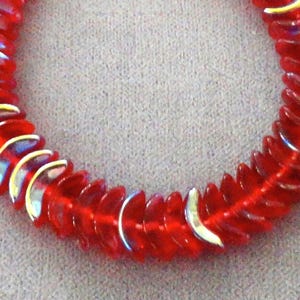 10mm Siam Ruby MATTE AB Wings Czech Glass Wings Ruby Red Matte AB Wing Beads Half Moon Shape Angel Jewelry Angel Crafts Christmas Angels 25