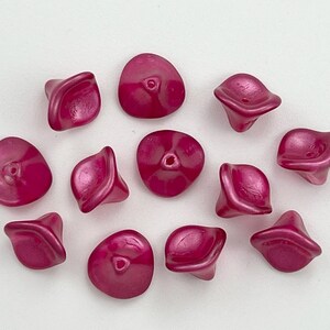 12X10mm 6x8mm Czech Glass Flower Cups Buttercup Yellow Satin Magenta Fuchsia Pink Lemon Raspberry Sorbet Flower Cup Beads CHOOSE COLOR & AMT image 3