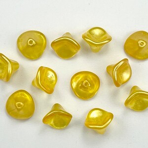 12X10mm 6x8mm Czech Glass Flower Cups Buttercup Yellow Satin Magenta Fuchsia Pink Lemon Raspberry Sorbet Flower Cup Beads CHOOSE COLOR & AMT image 5