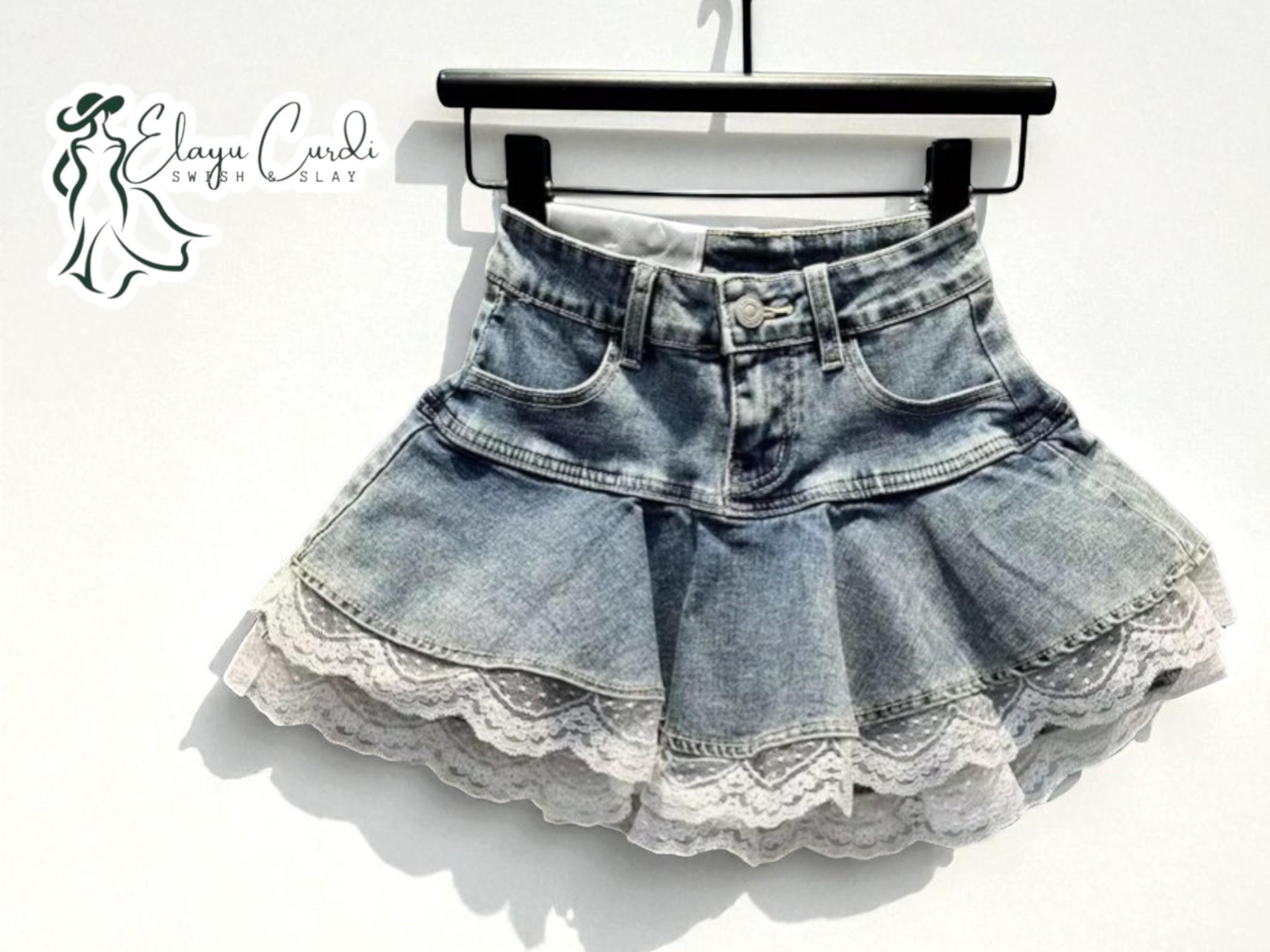 Denim Skirt Ladies Skirts Size 18 Aria Panelled Flare Mini Skirt