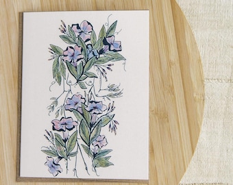 Geranium Floral Greeting Card: Blank Inside (A2)