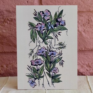 Ansichtkaart, 5 x 7 inch, geranium, post of lijst, luxmatte feel, botanische kunstprint, direct mail-briefkaart, plant Lady Card, postkaart