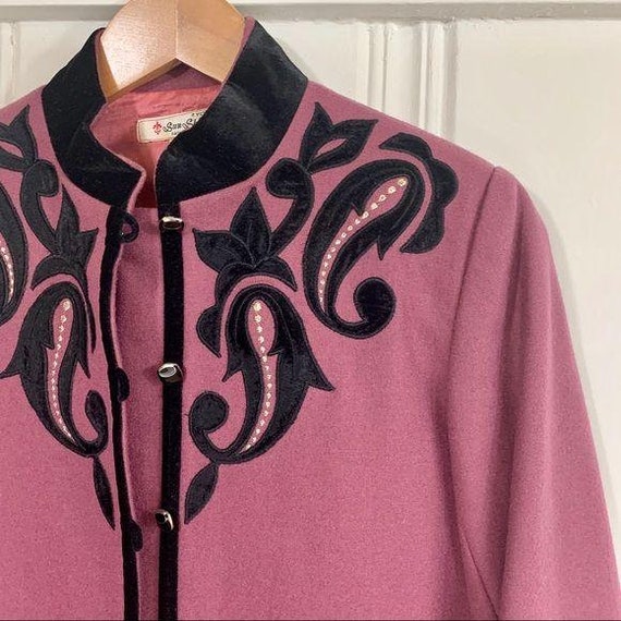 Vintage cropped jacket with velvet & lurex trim
