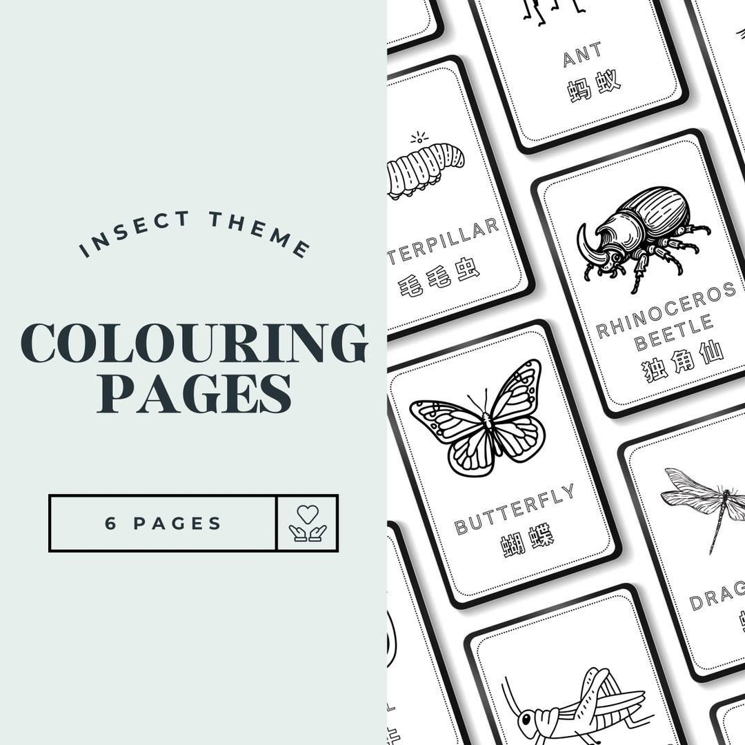 I Insect Colour In Insect-themed Colouring Pages for Toddlers | Bilingual (english ...