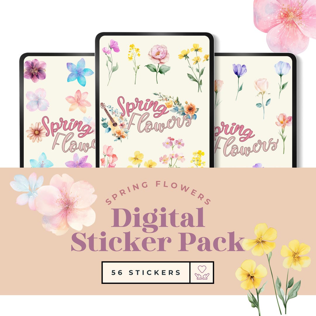 Spring Flowers – Digital Sticker Pack - Etsy