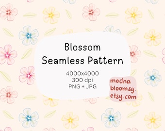 Seamless Blossoms Pattern – Digital Download