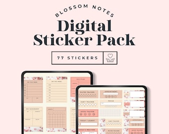 Blossom Widget Notes Digital Sticker Set for Goodnotes & Digital Journaling | Goodnotes and PNG files