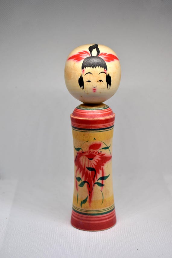 日本の鳴子風こけし | 伝統工芸品 | ヴィンテージ木製玩具（日本製