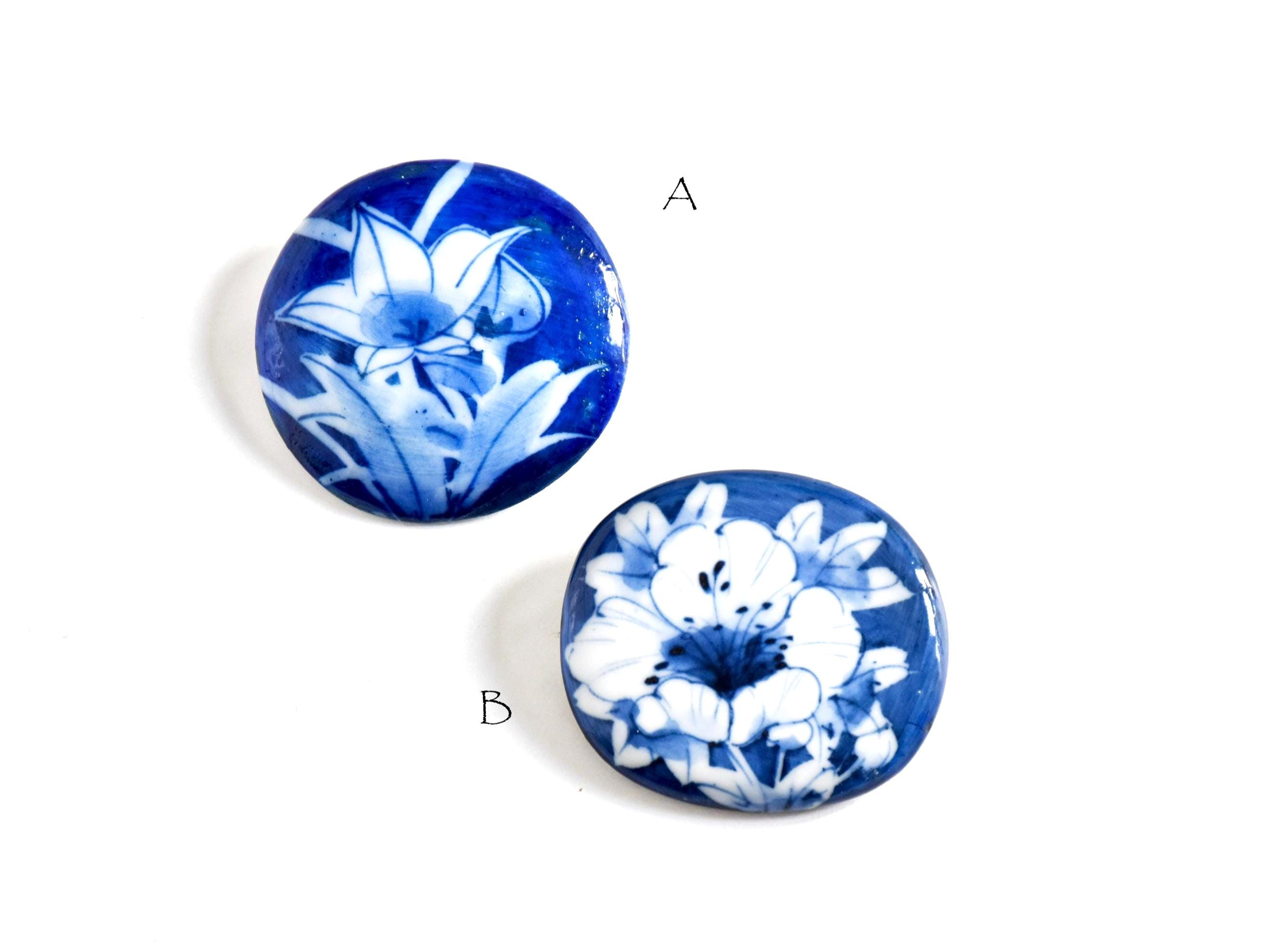 コリアグランドセール 2025 Porcelain Brooch Pattern Floral With Pin Ceramic Painted – 工芸品