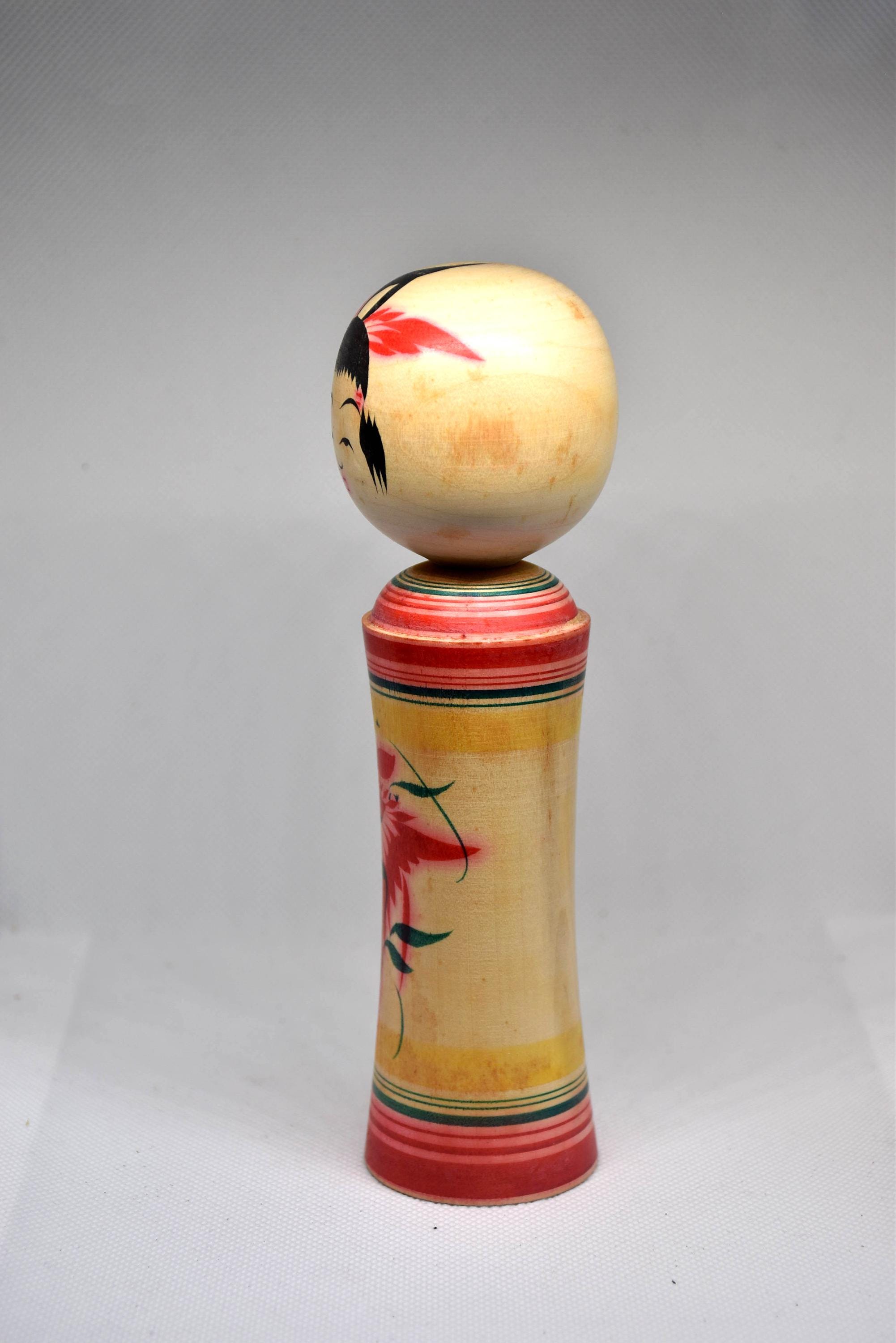 日本の鳴子風こけし | 伝統工芸品 | ヴィンテージ木製玩具（日本製