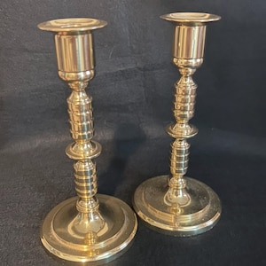 MCM Brass Candlestick Holders