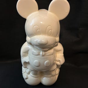 Vintage Mickey & Minnie Mouse Turnabout Ceramic Cookie Jar-Signed