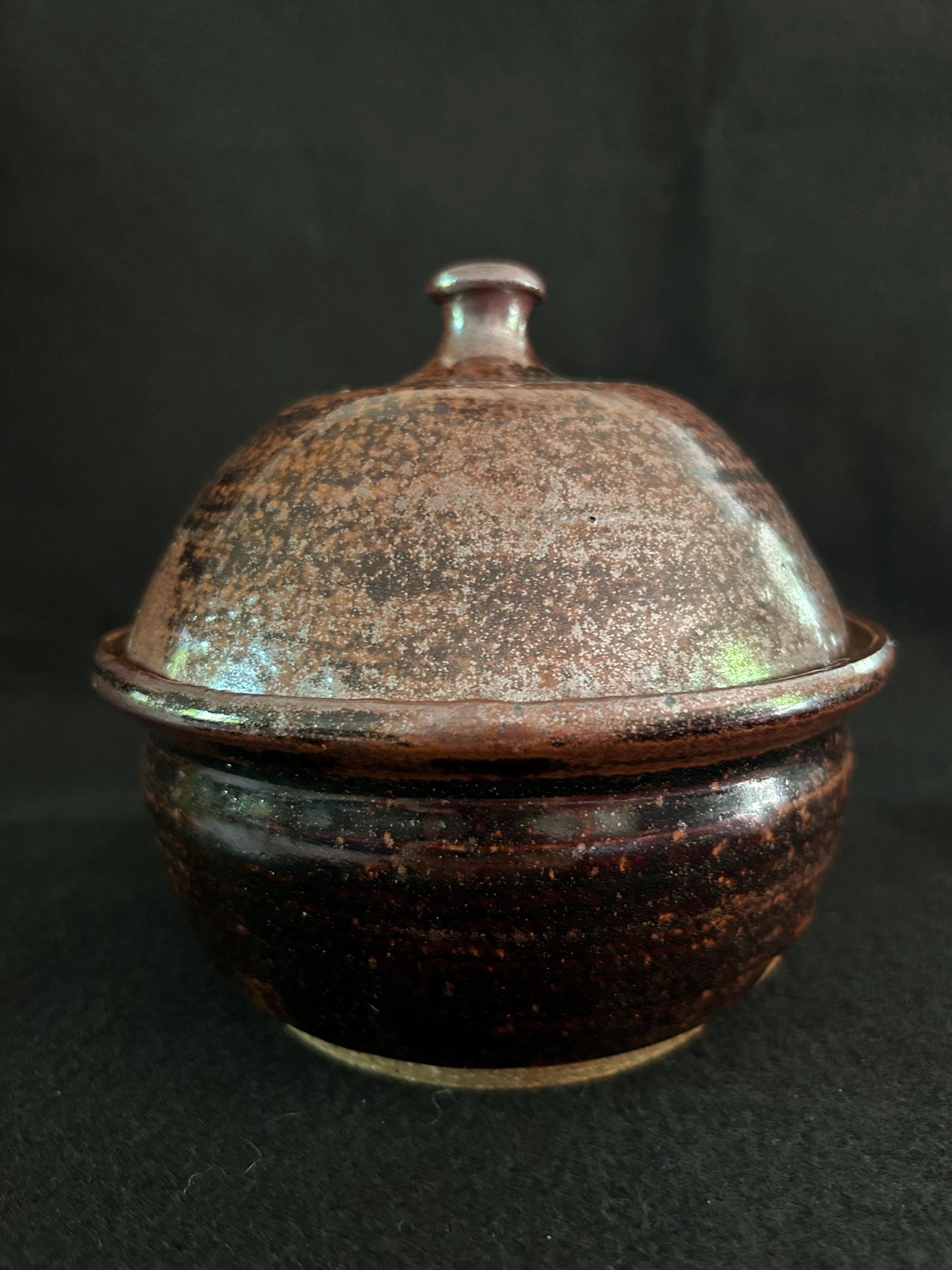 ヴィンテージスタジオ陶器 石器 蓋付き容器 - 署名入り - Etsy 日本