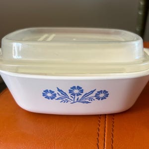 Vintage Corning Ware P-41 Petite Pan, Blåklintmönster, USA