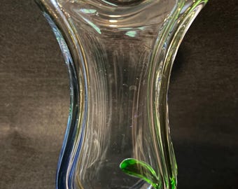 MCM Frantisek Zemek Rhapsody Hand Blown Solid Glass Vase,1950’s,Czech Republic