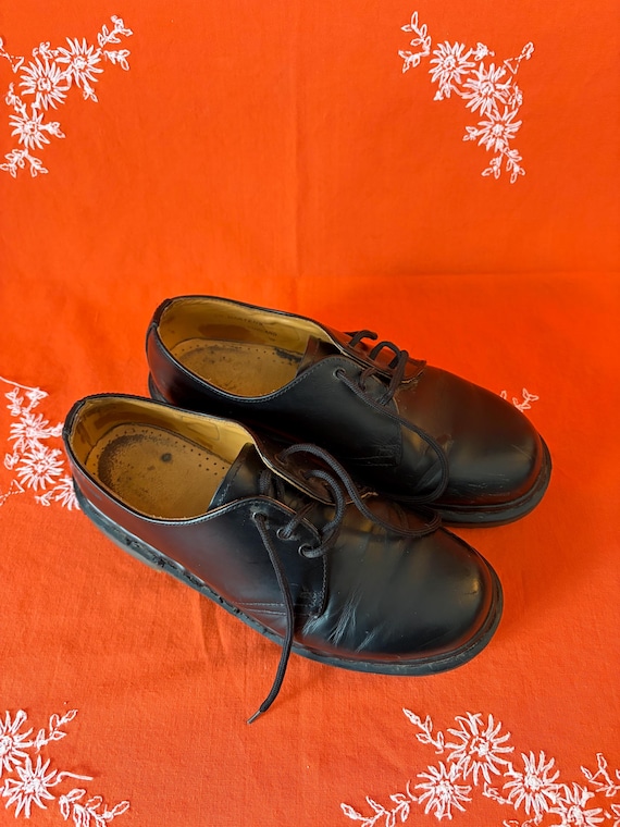 Rare*vintage 1980's 3 Eye Black Leather Dr Martens Oxford Shoes