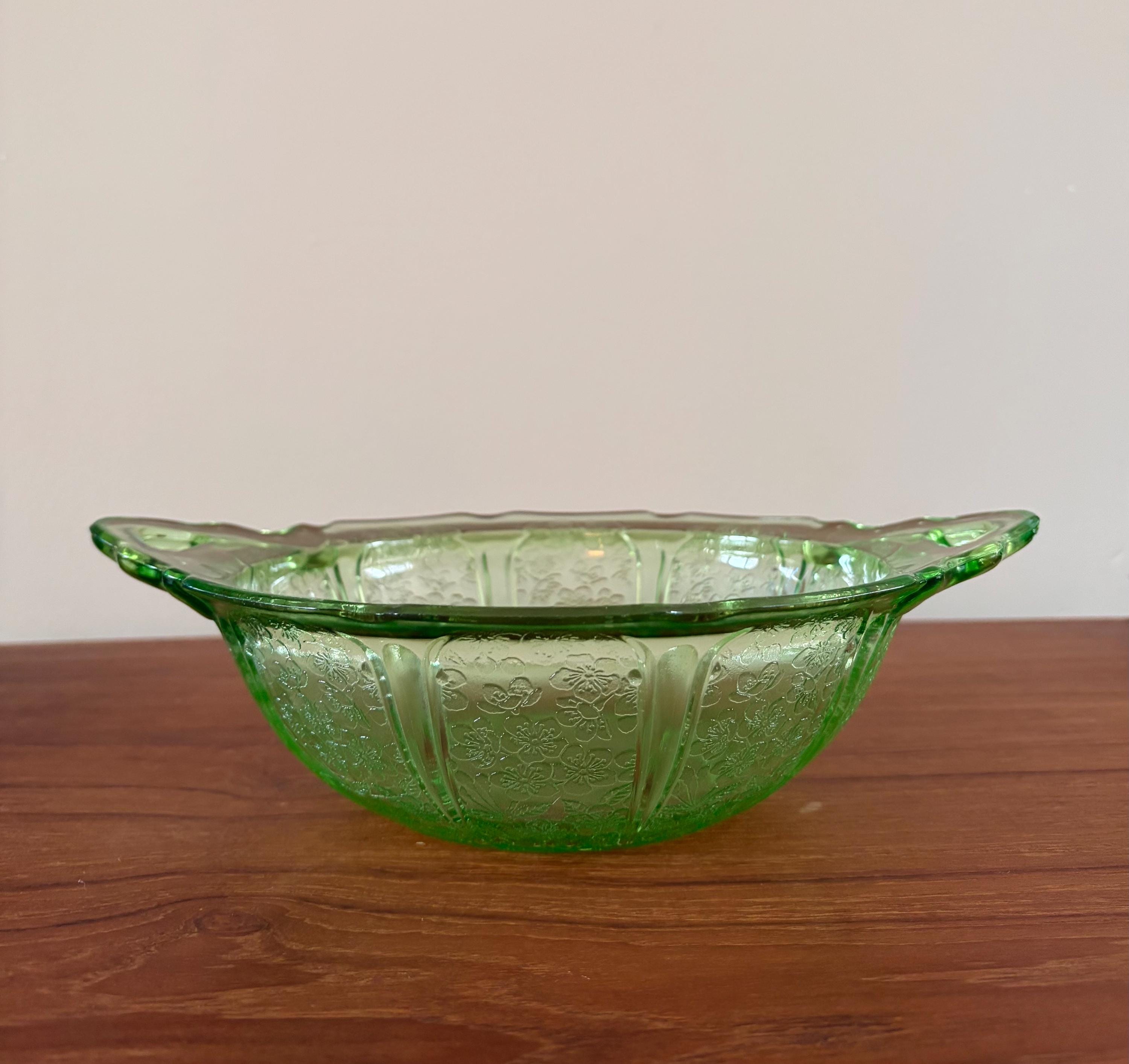 Vintage Jeanette Glass Company “cherry Blossom” Pattern Green