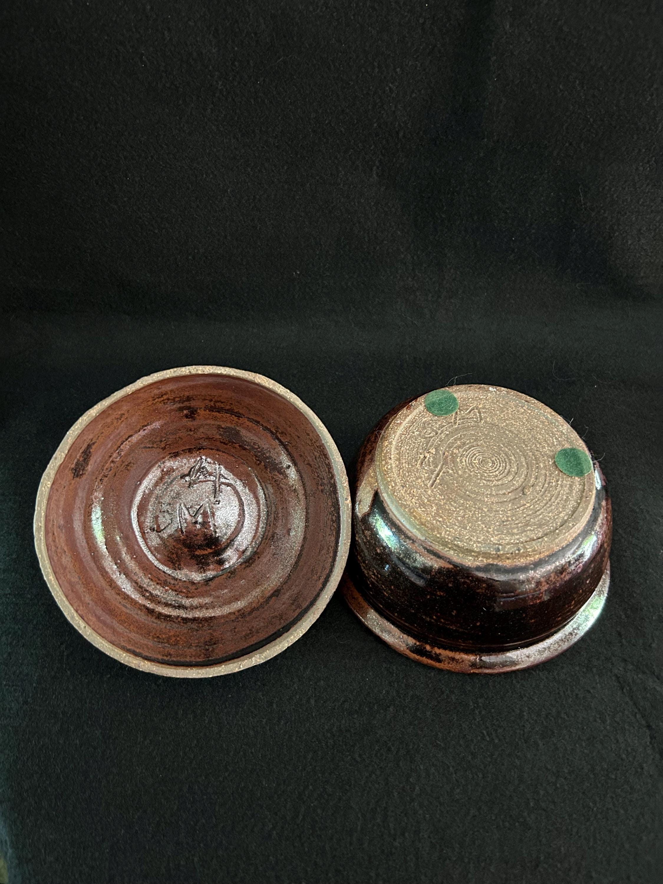 ヴィンテージスタジオ陶器 石器 蓋付き容器 - 署名入り - Etsy 日本