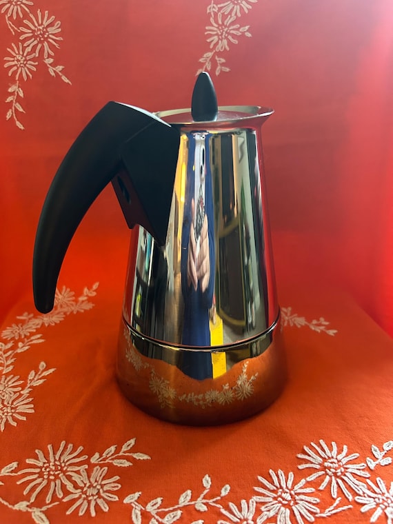 Vintage Guido Bergna Design,bialetti Manufacturer,italian Stainless Steel  Acc. Inox 18/10 Moka Pot Coffee Maker,six Cups,2001-signed - Etsy