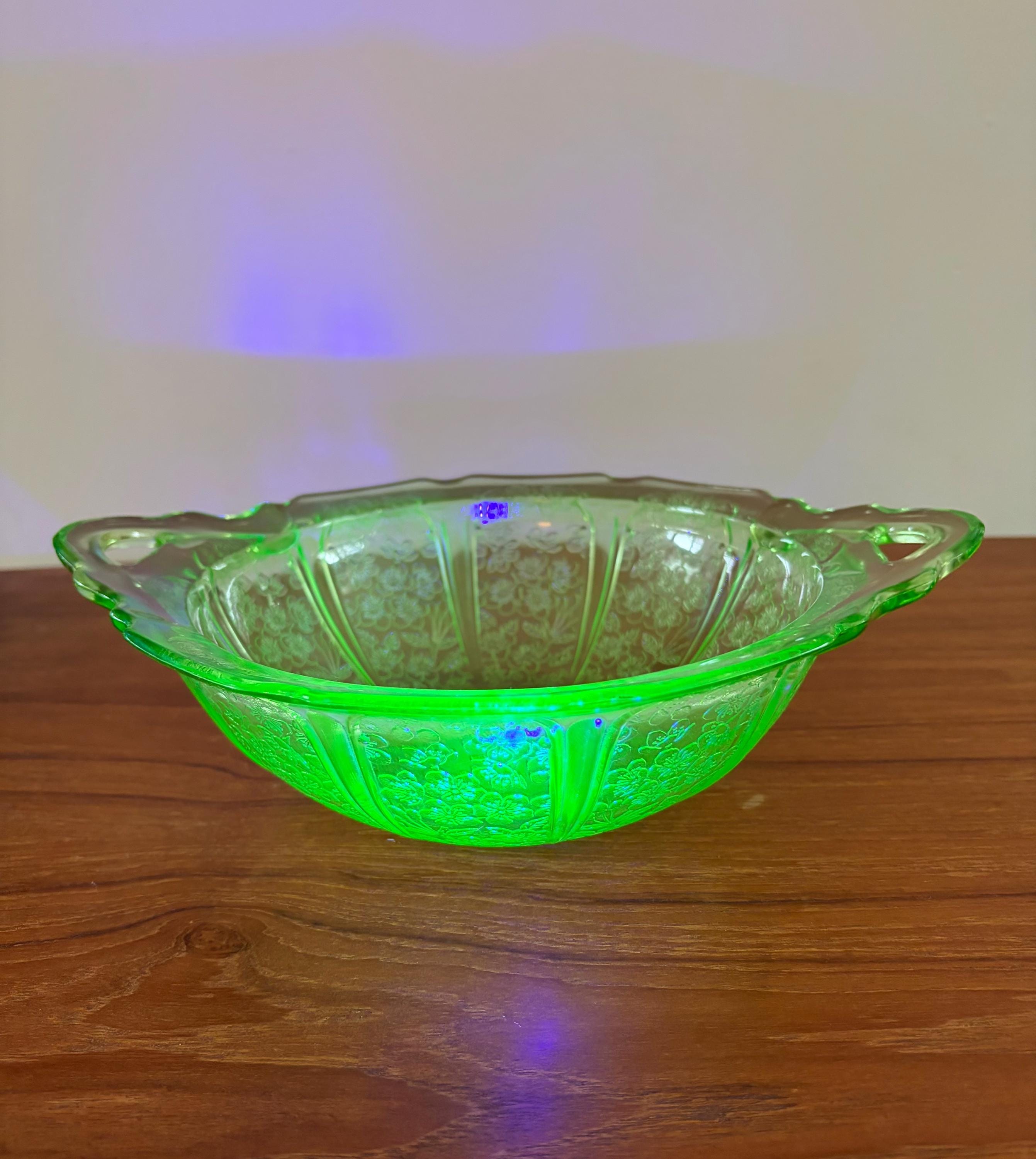 Vintage Jeanette Glass Company “cherry Blossom” Pattern Green